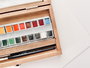 Van Gogh Set d'aquarelles en boîte en bois, 24 couleurs en demi-pastilles et 3 accessoires